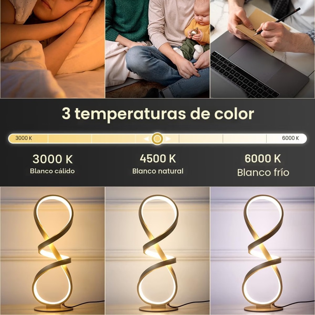Lampara de Mesa diseño Espiral LED - Image 2